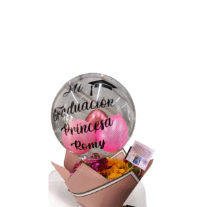 Globo Personalizado y Flores
