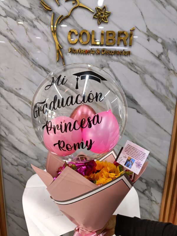 Globo Personalizado y Flores - Imagen 2