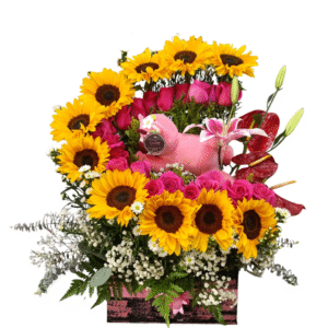 Arreglo Premium Amor Radiante con Girasoles y Rosas