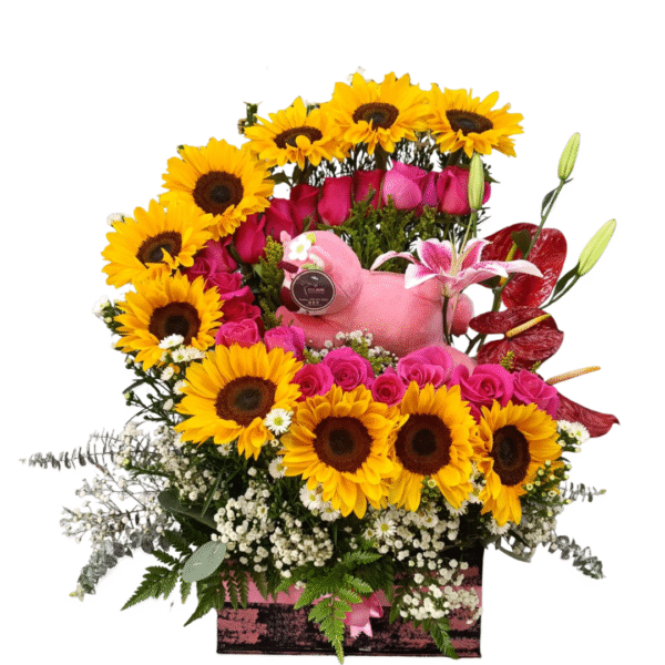 Arreglo Premium Amor Radiante con Girasoles y Rosas