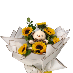 Girasoles con Osito Tierno