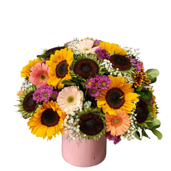 Armonía de Girasoles y Gerberas